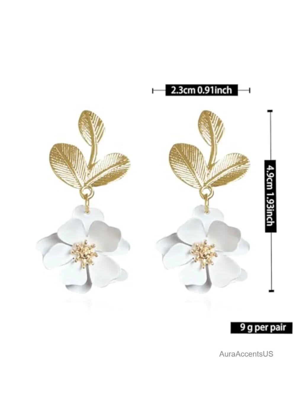 Boho Flower Dangle Drop Earrings Metal Gold Leaf Floral Statement Jewelry Women